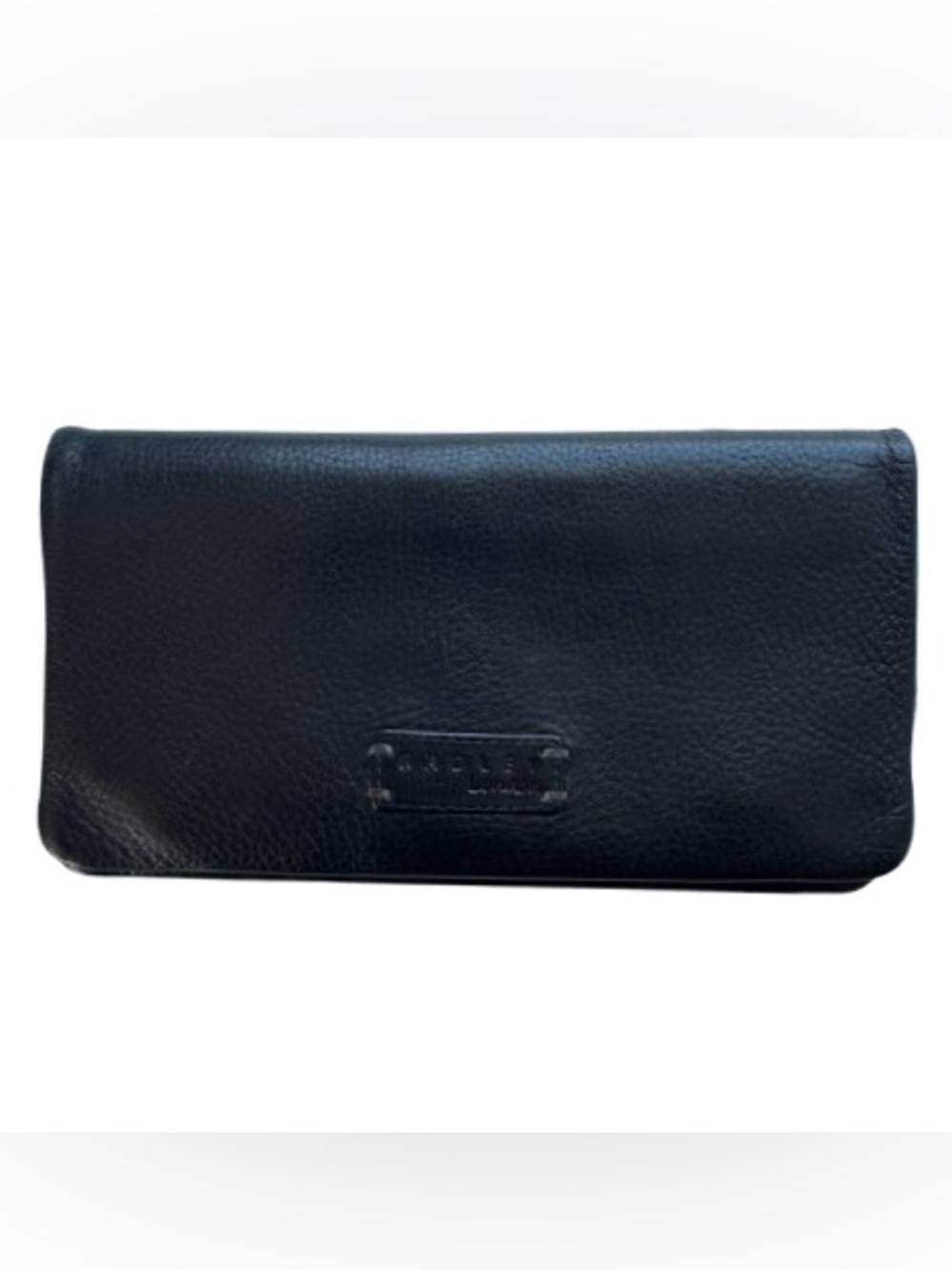 Radley London Black Leather Wallet Foldover Snap Closure Minimalist